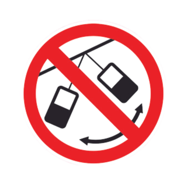 Balise Sticker Interdiction de se balancer télécabine BALI-STI091